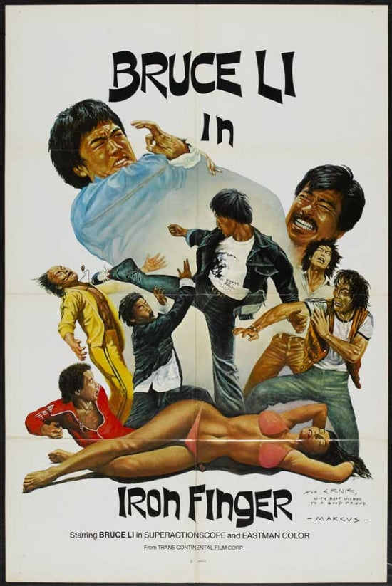 Bruce and the Iron Finger Movie Poster Print featuring cinematic art.