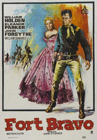 Escape from Fort Bravo Movie Poster Print showcasing classic film scenes.