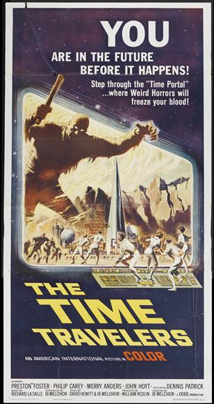 The Time Travelers Movie Poster Print showcasing vibrant colors and dynamic visuals.