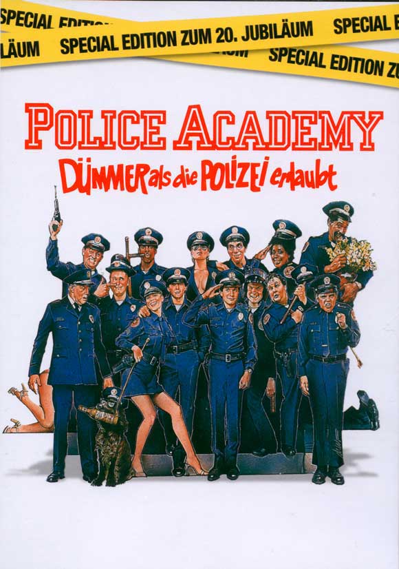 Police Academy Movie Poster Print featuring vibrant colors and iconic design.
