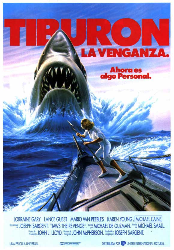 Jaws: The Revenge Movie Poster Print featuring iconic shark imagery.