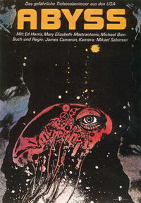The Abyss movie poster print featuring stunning underwater visuals.