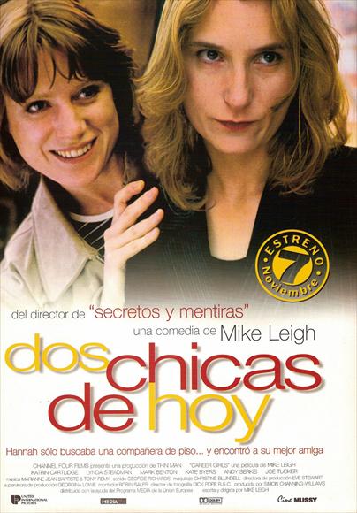 Career Girls Movie Poster Print featuring vibrant imagery and classic design.