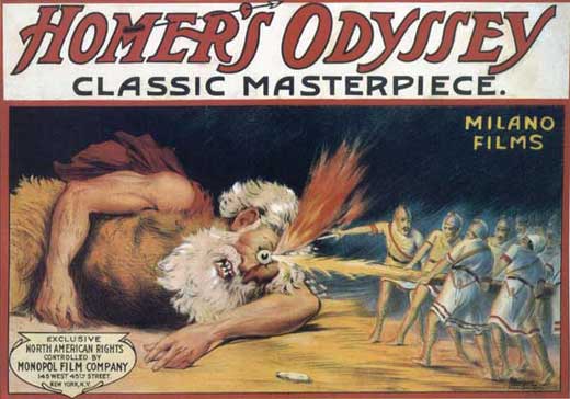 Homer's Odyssey Movie Poster Print showcasing classic adventure art.