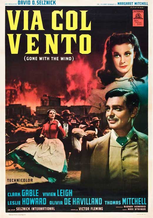 Gone with the Wind Movie Poster Print featuring iconic film art.