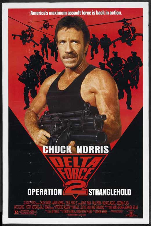 Delta Force 2: Operation Stranglehold Movie Poster Print featuring dynamic action imagery.