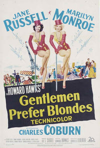 Gentlemen Prefer Blondes Movie Poster Print featuring Marilyn Monroe and Jane Russell.
