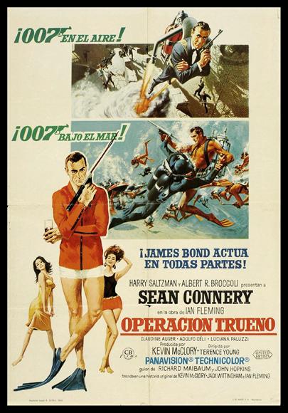Thunderball Movie Poster Print showcasing classic 007 film art.
