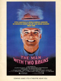 The Man with Two Brains Movie Poster Print, vibrant and colorful design