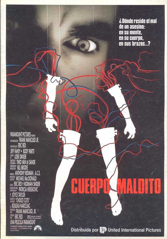 Body Parts Movie Poster Print showcasing horror art.
