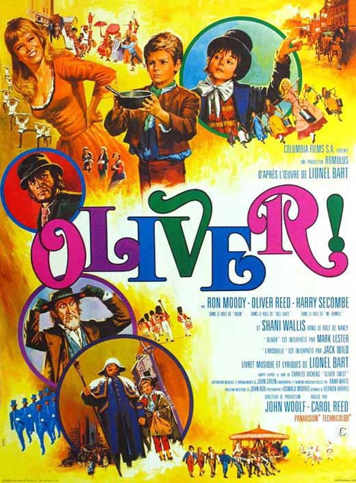 Oliver! Movie Poster Print featuring iconic imagery from the classic musical.
