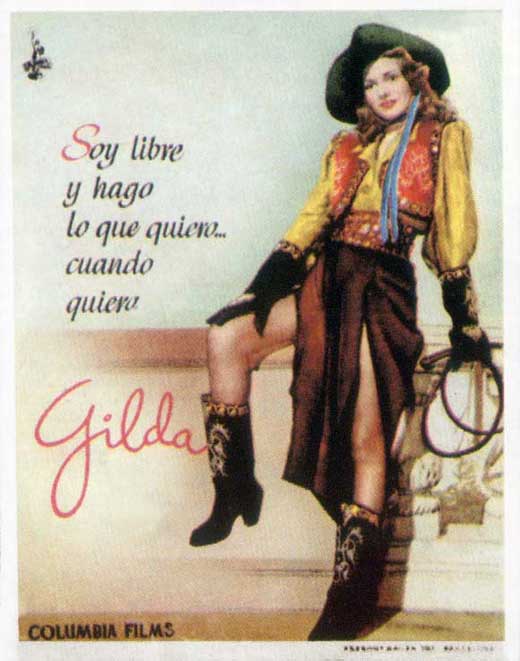 Gilda Movie Poster Print featuring Rita Hayworth in classic pose.