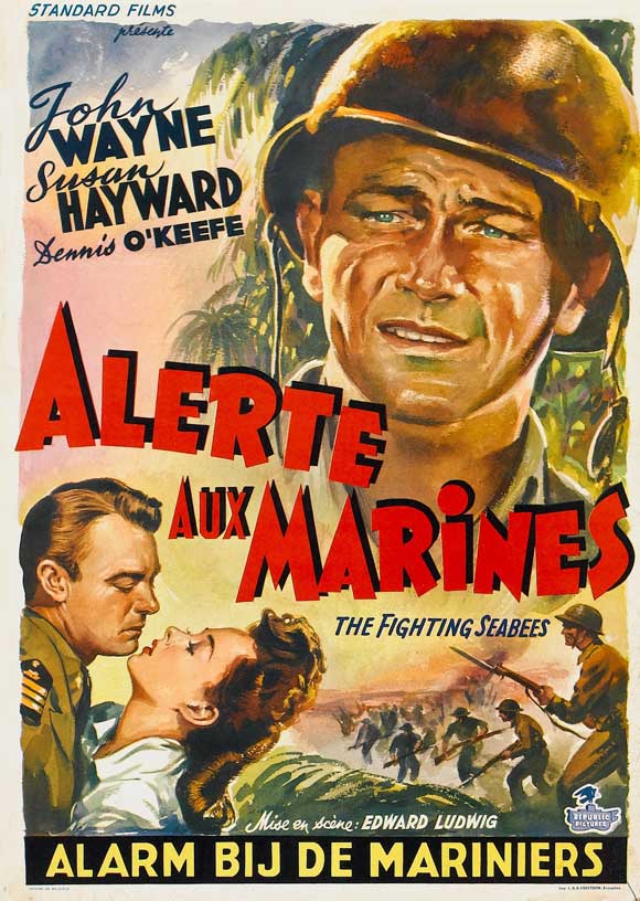 The Fighting Seabees Movie Poster Print showcasing wartime bravery.