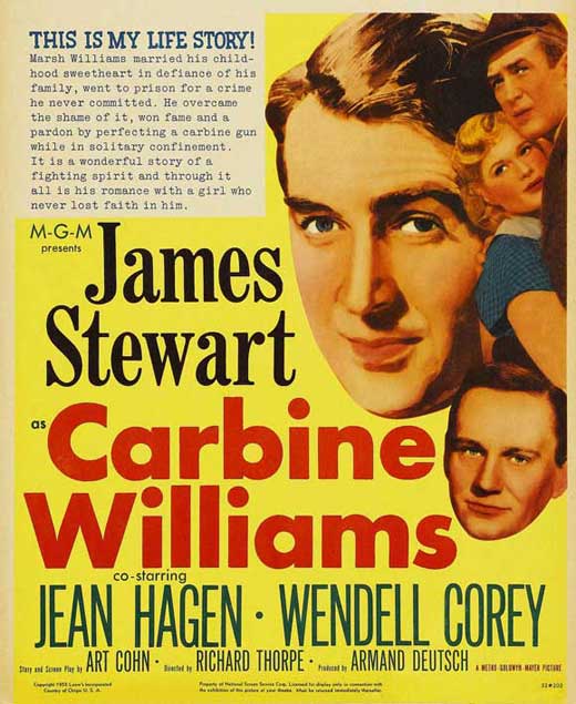 Carbine Williams Movie Poster Print showcasing iconic film imagery.