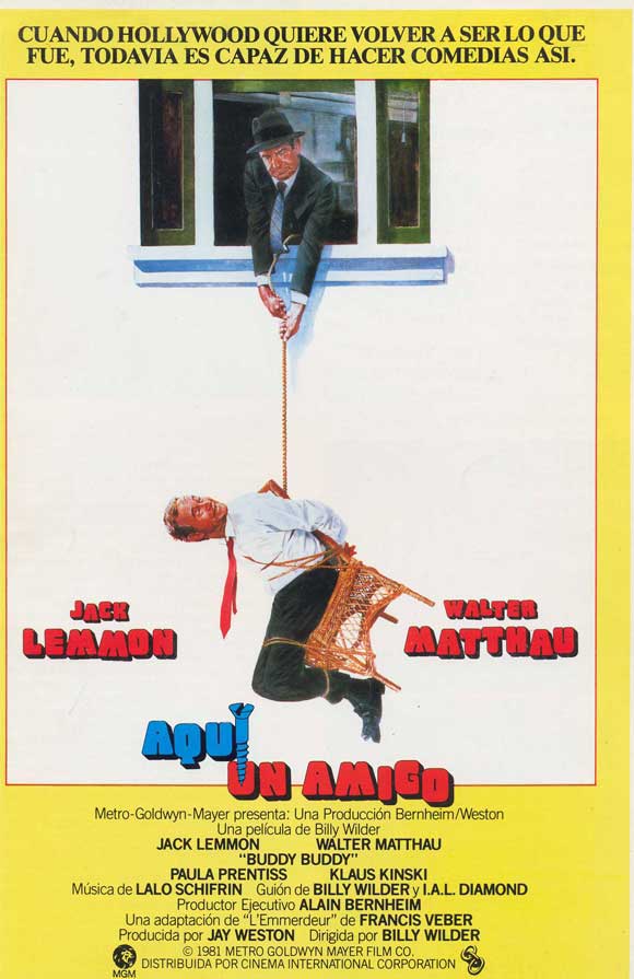 Buddy Buddy Movie Poster Print featuring classic comedy artwork.