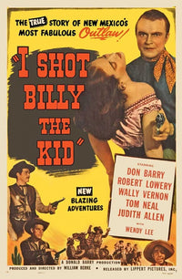 I Shot Billy the Kid movie poster print featuring iconic Wild West imagery.