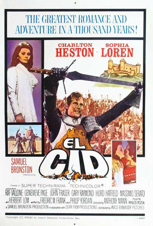 El Cid Movie Poster Print showcasing epic cinematic art.