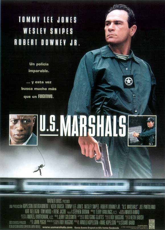 U.S. Marshals Movie Poster Print featuring dynamic imagery and vibrant colors.
