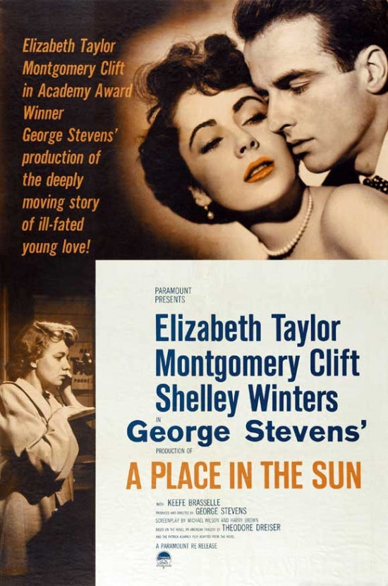 A Place in the Sun Movie Poster Print (27 x 40) featuring classic cinematic artwork.