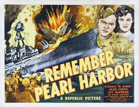 Remember Pearl Harbor Movie Poster Print featuring historical event art.
