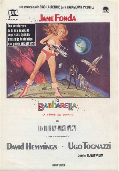 Barbarella Movie Poster Print showcasing vibrant sci-fi artwork.