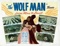 The Wolf Man movie poster print featuring classic horror art.