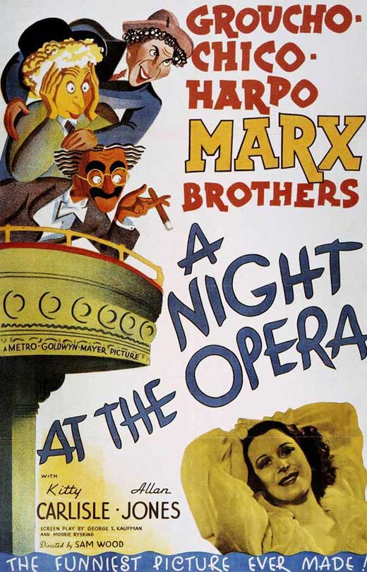 A Night at the Opera Movie Poster Print featuring vibrant colors and classic design.