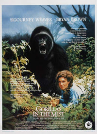 Gorillas in the Mist Movie Poster Print showcasing vibrant wildlife imagery.