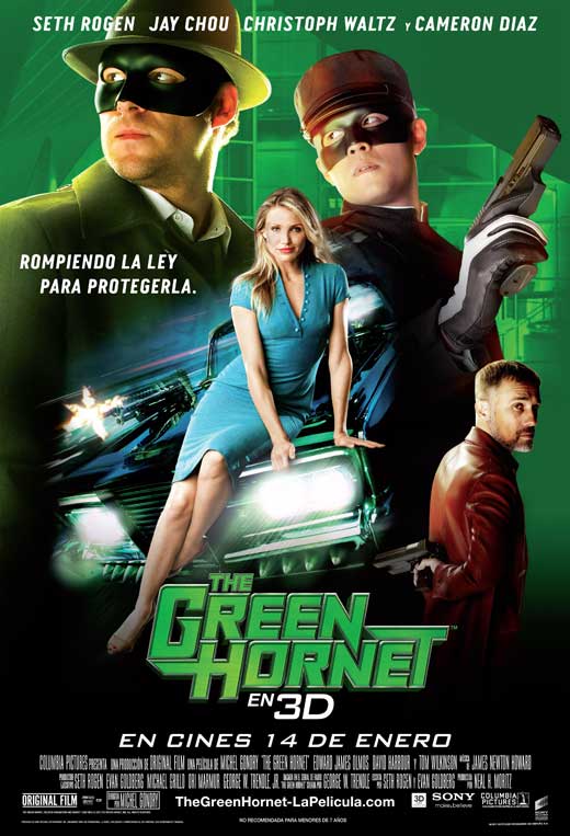 The Green Hornet Movie Poster Print showcasing dynamic superhero action.