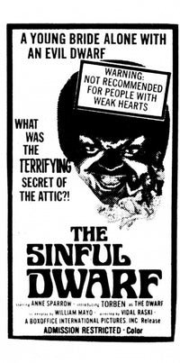 The Sinful Dwarf Movie Poster Print showcasing iconic film imagery.