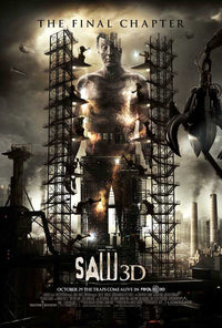Saw 3D Movie Poster Print featuring chilling horror imagery.
