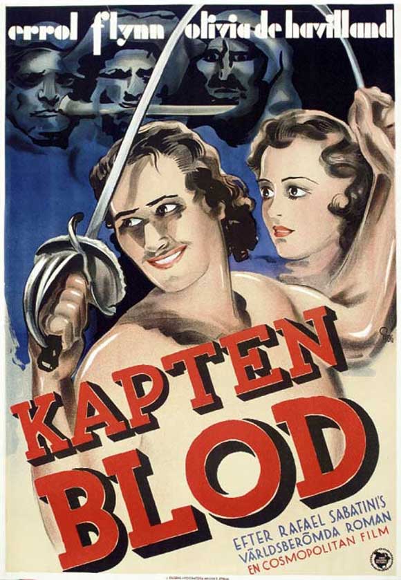 Captain Blood Movie Poster Print featuring classic film art