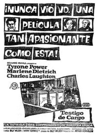 Witness for the Prosecution Movie Poster Print showcasing dramatic courtroom scene.