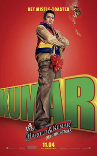 A Very Harold & Kumar Christmas Movie Poster Print showcasing festive holiday humor.