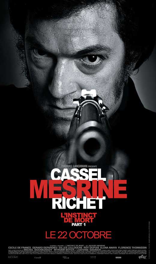 Mesrine: Killer Instinct Movie Poster Print showcasing crime cinema artwork.