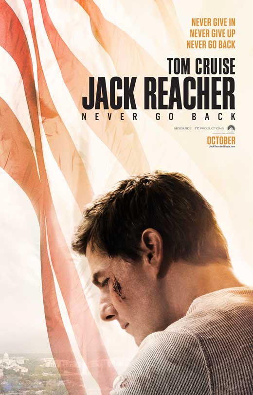 Jack Reacher: Never Go Back Movie Poster Print featuring action-packed graphics.
