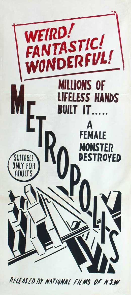 Metropolis Movie Poster Print showcasing iconic sci-fi artwork.