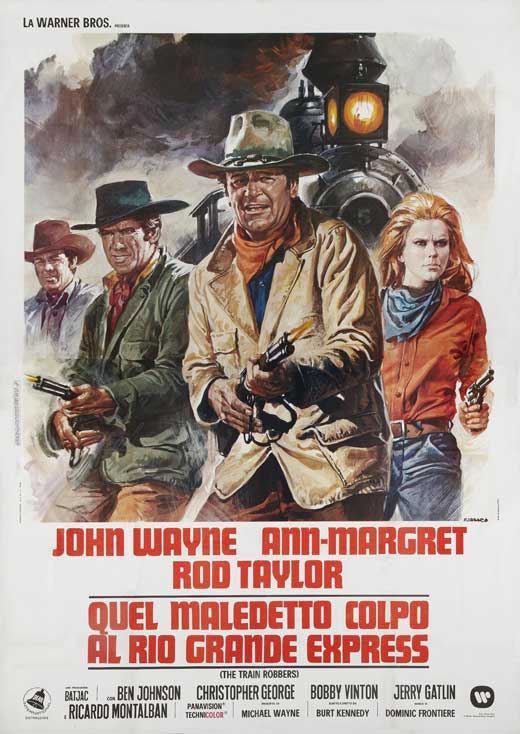 Train Robbers Movie Poster Print showcasing classic western film art.