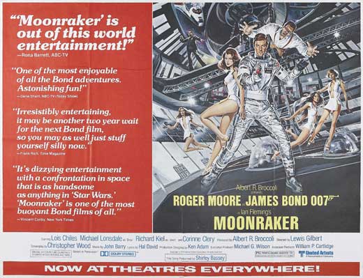 Moonraker Movie Poster Print showcasing iconic sci-fi imagery.