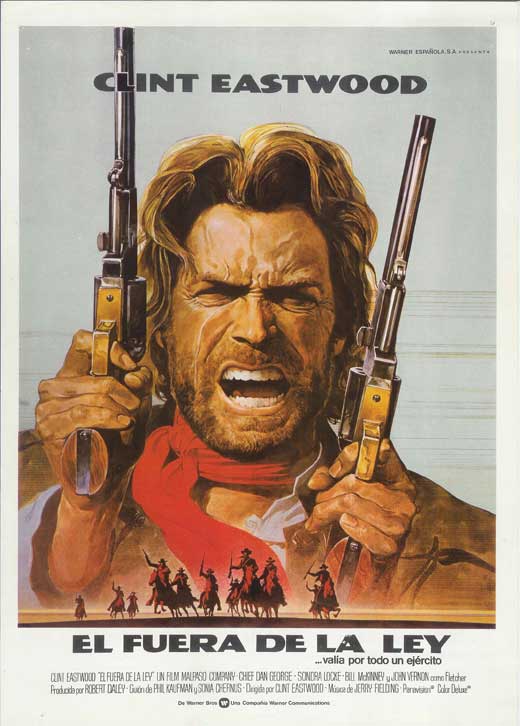 The Outlaw Josey Wales Movie Poster Print featuring iconic western imagery.