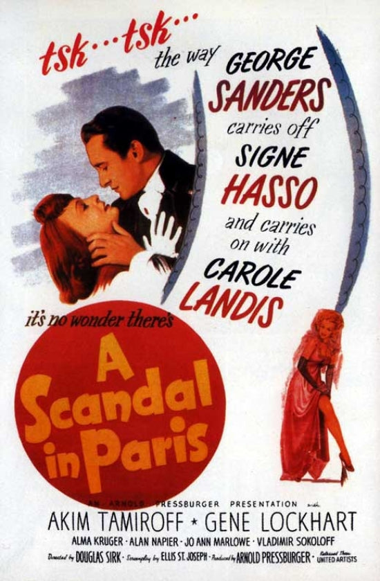 A Scandal in Paris Movie Poster Print featuring classic film art.
