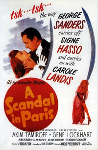 A Scandal in Paris Movie Poster Print featuring classic film art.