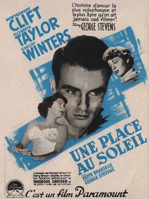 A Place in the Sun Movie Poster Print showcasing classic film art.
