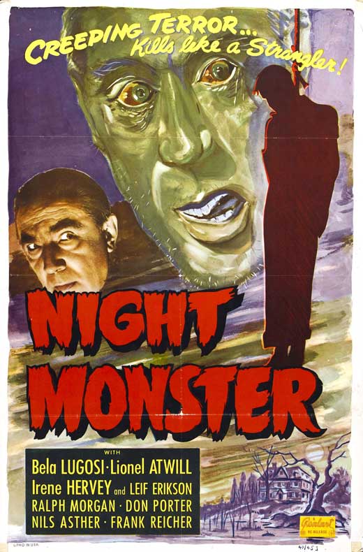 Night Monster Movie Poster Print showcasing thrilling horror art.