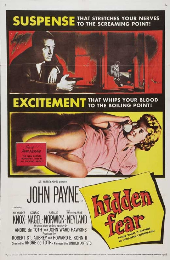 Hidden Fear Movie Poster Print showcasing suspenseful design.