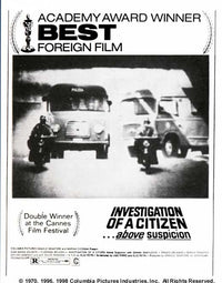 Investigation of a Citizen Above Suspicion Movie Poster Print showcasing iconic film imagery.