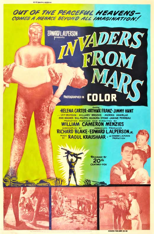 Invaders from Mars Movie Poster Print showcasing classic sci-fi art.
