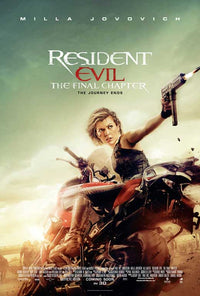 Resident Evil: The Final Chapter Movie Poster Print featuring intense action visuals.