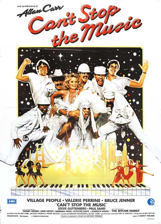 Can't Stop the Music Movie Poster Print featuring vibrant colors and dynamic design.