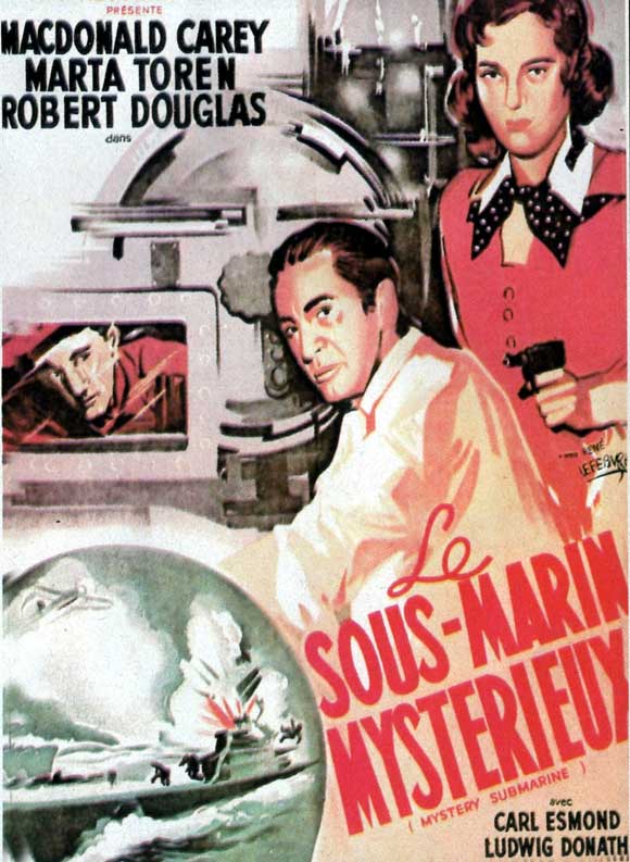 Mystery Submarine Movie Poster Print showcasing an underwater adventure theme.